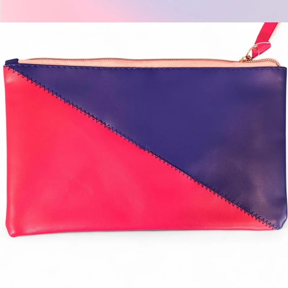 Pink and Blue Makeup Bag With Funny Saying‎